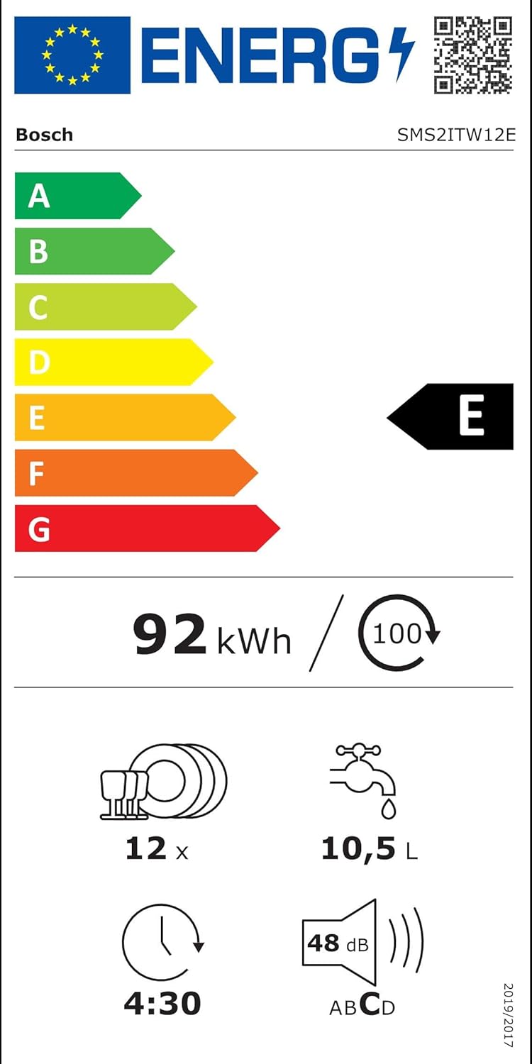 Bosch - Série 2 lave-vaisselle - 60cm - 12 couverts, Home Connect, EcoSilence, Blanc - SMS2ITW12E