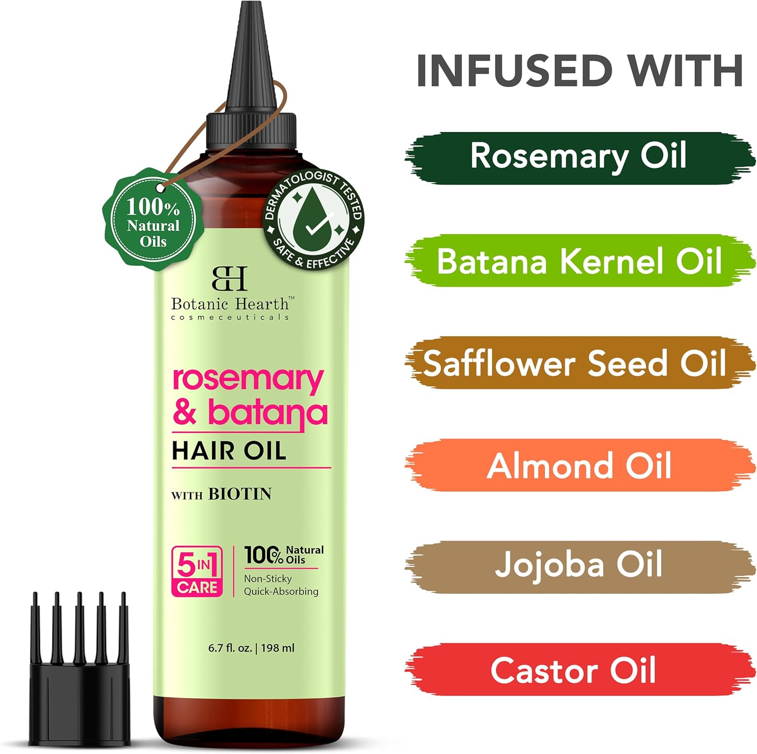 Botanic Hearth - huile capillaire romarin/sureau - 200ml - cheveux forts, sans paraben