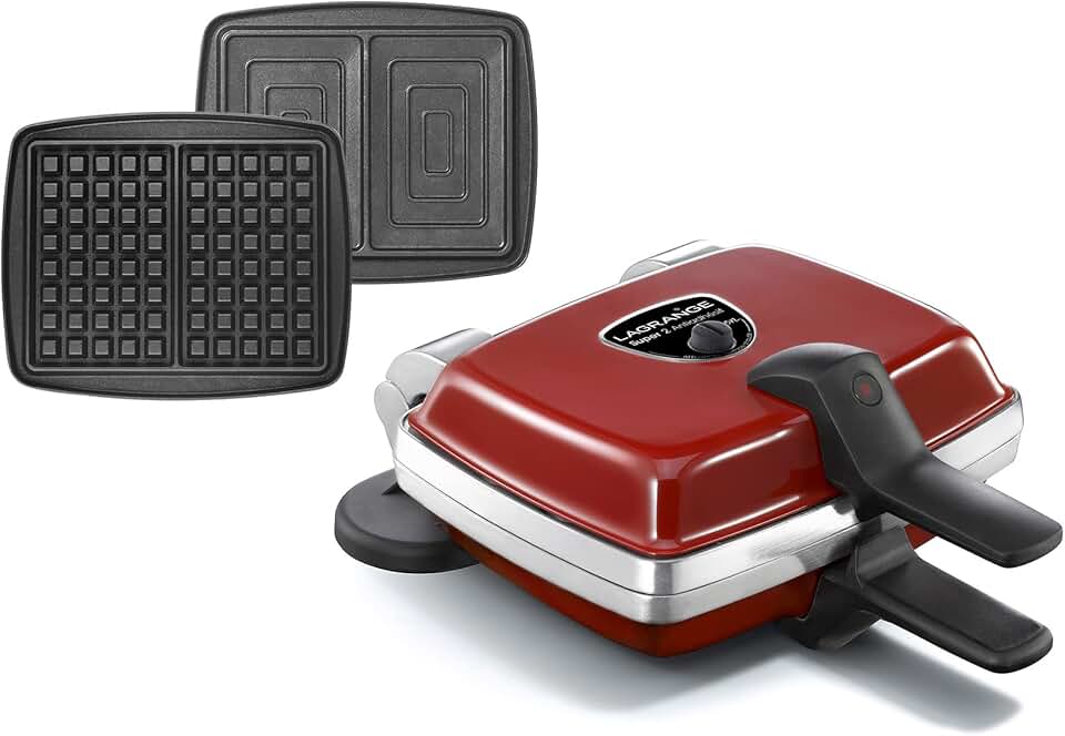 LAGRANGE - Super2 - gaufrier réversible 1000W, plaques amovibles, 039452