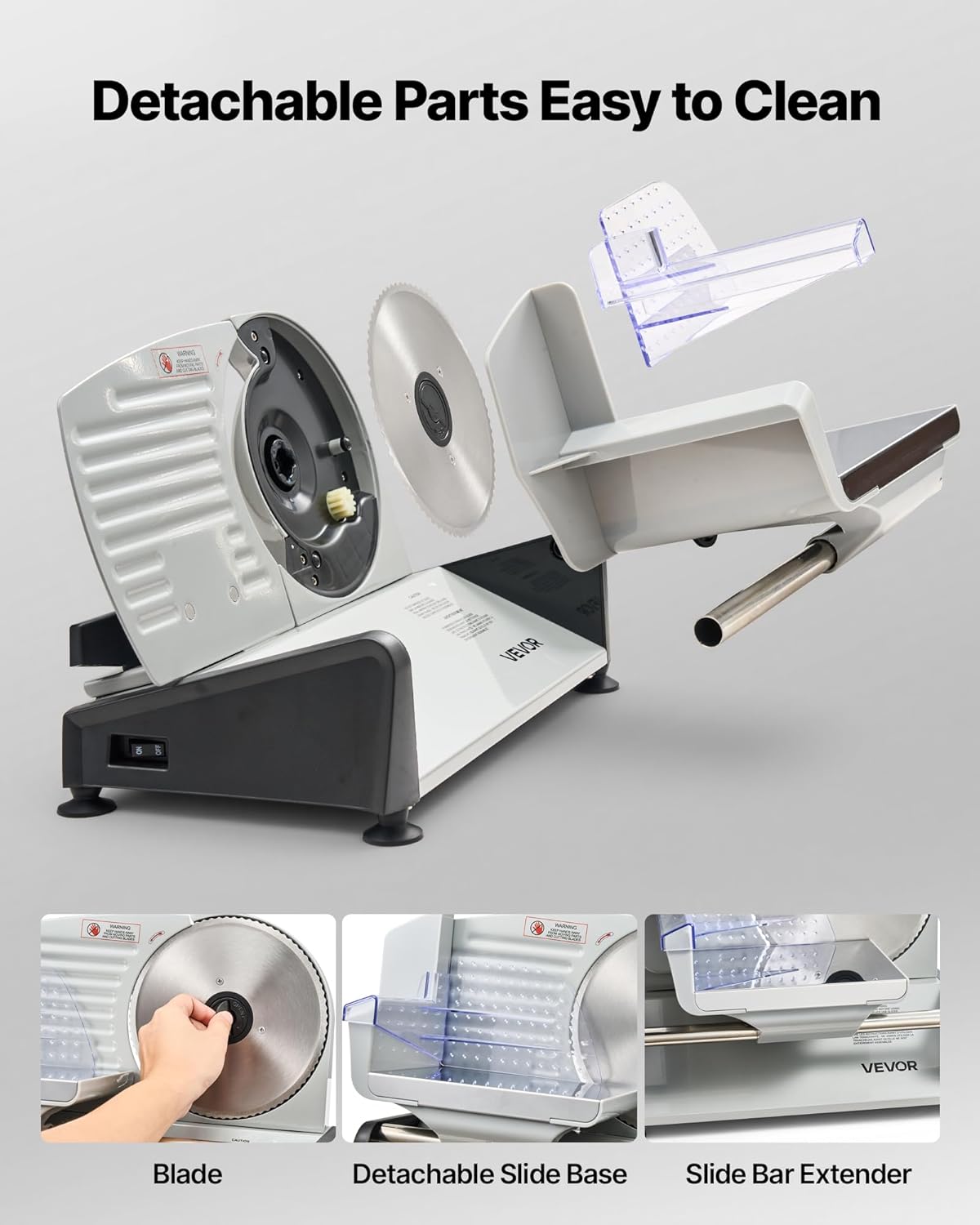 VEVOR - Trancheuse 200W - lame 190mm, épaisseur 0-15mm, 70-100tr/min