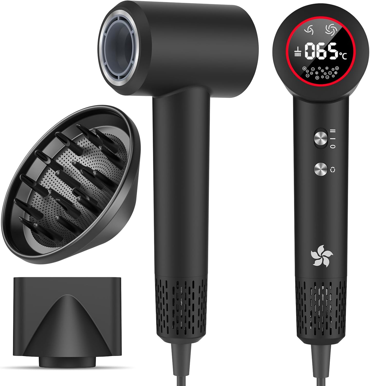Sèche-cheveux professionnel - ionique, 400M plasma, moteur 110000 tr/min, 57 dB, idéal voyage