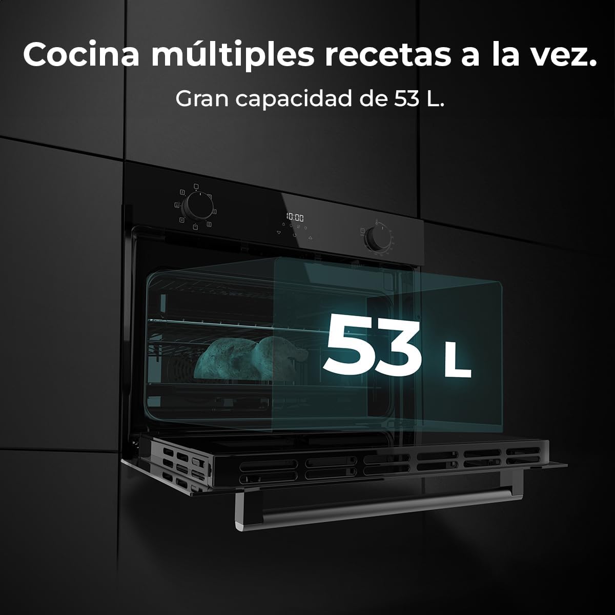 Cecotec - Four encastrable Bolero série Hexa, 53L, 2600W, 7 fonctions, nettoyage facile, M224500