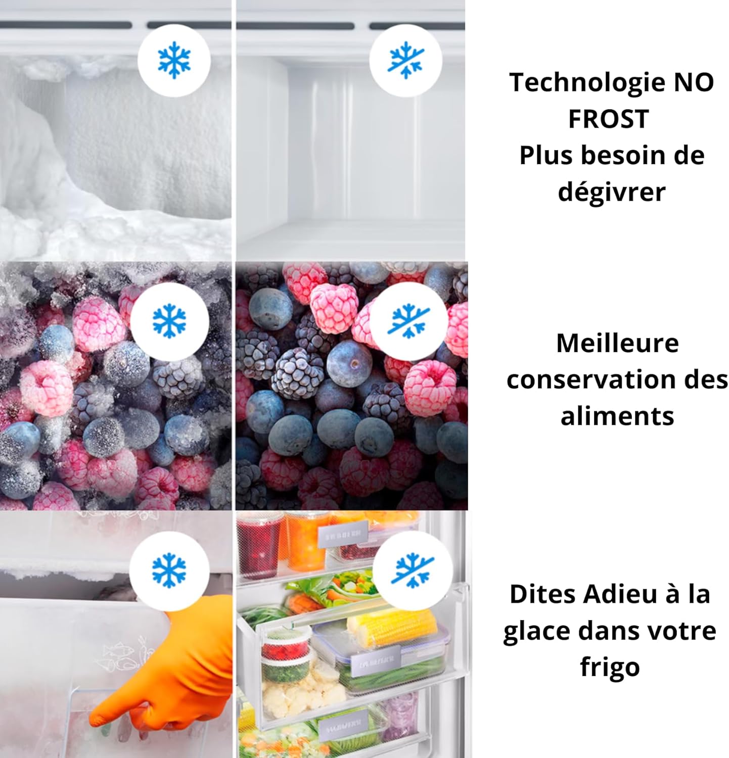 GEDTECH - Réfrigérateur combiné inox, 415L, No Frost, eau - GDP415NFIX