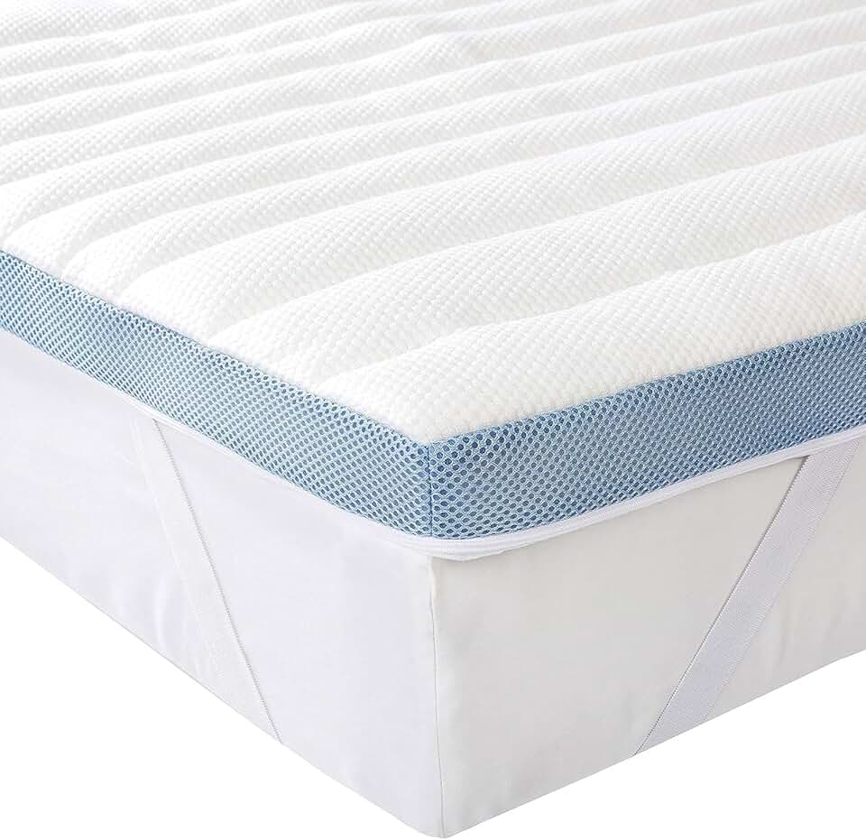 melyano Basics - Surmatelas mousse mémoire - 140x190x5 cm - sangles robustes