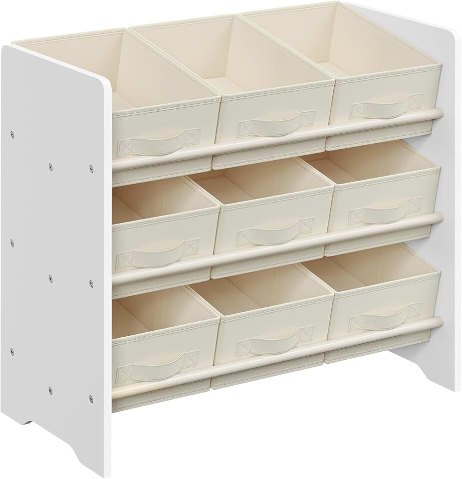SONGMICS - étagère enfants, 9 bacs tissu, spacieuse, 29,5x62,5x60cm, GKR033W10
