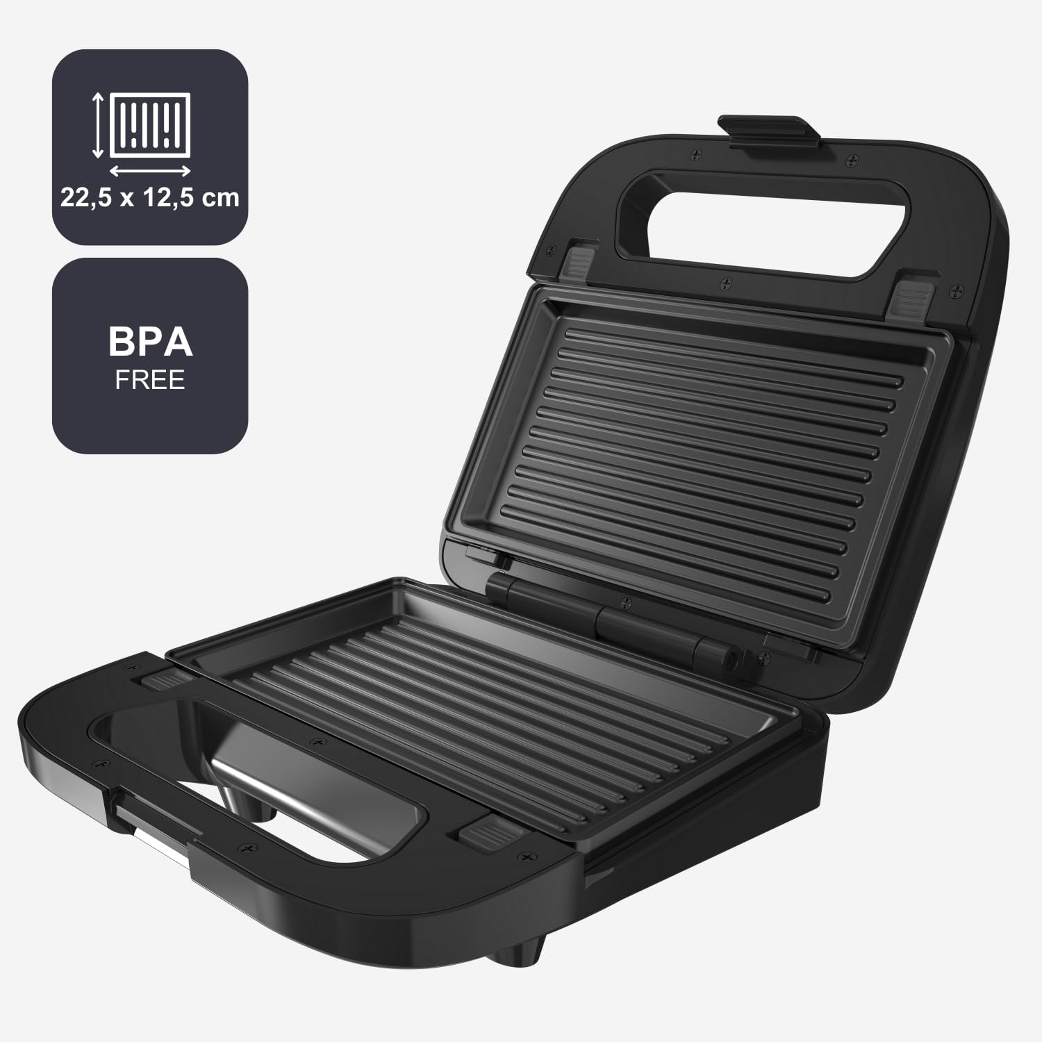 BLACK+DECKER - 3-en-1 750W - plaques interchangeables, chauffe rapide, Easy Eject