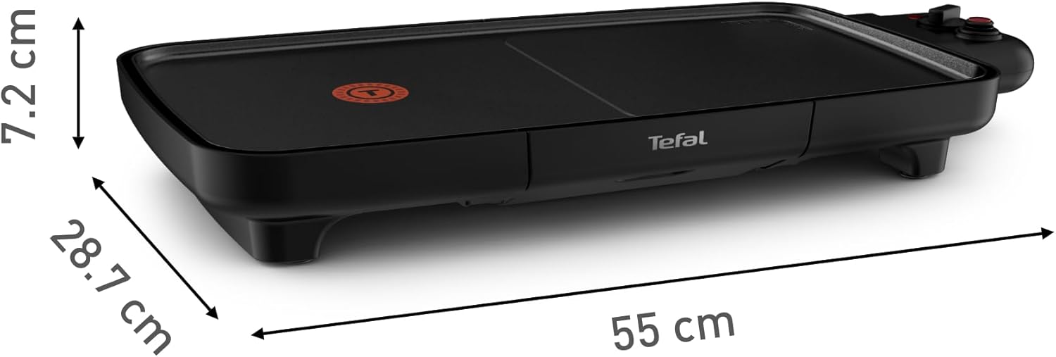 Tefal - Booster Series - grande surface - 2 zones, 2200W, thermostat réglable, antiadhésif, CB642800