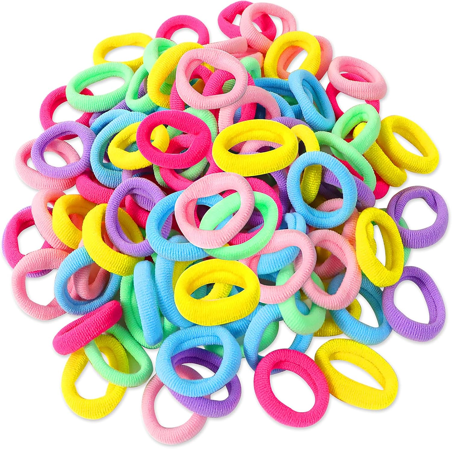 Élastiques cheveux - mini chouchous colorés - 100 pièces - pour filles, bébés