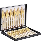 Velaze Lot de 24 couverts en acier inoxydable 18/10 pour 6 personnes, 6 couteaux