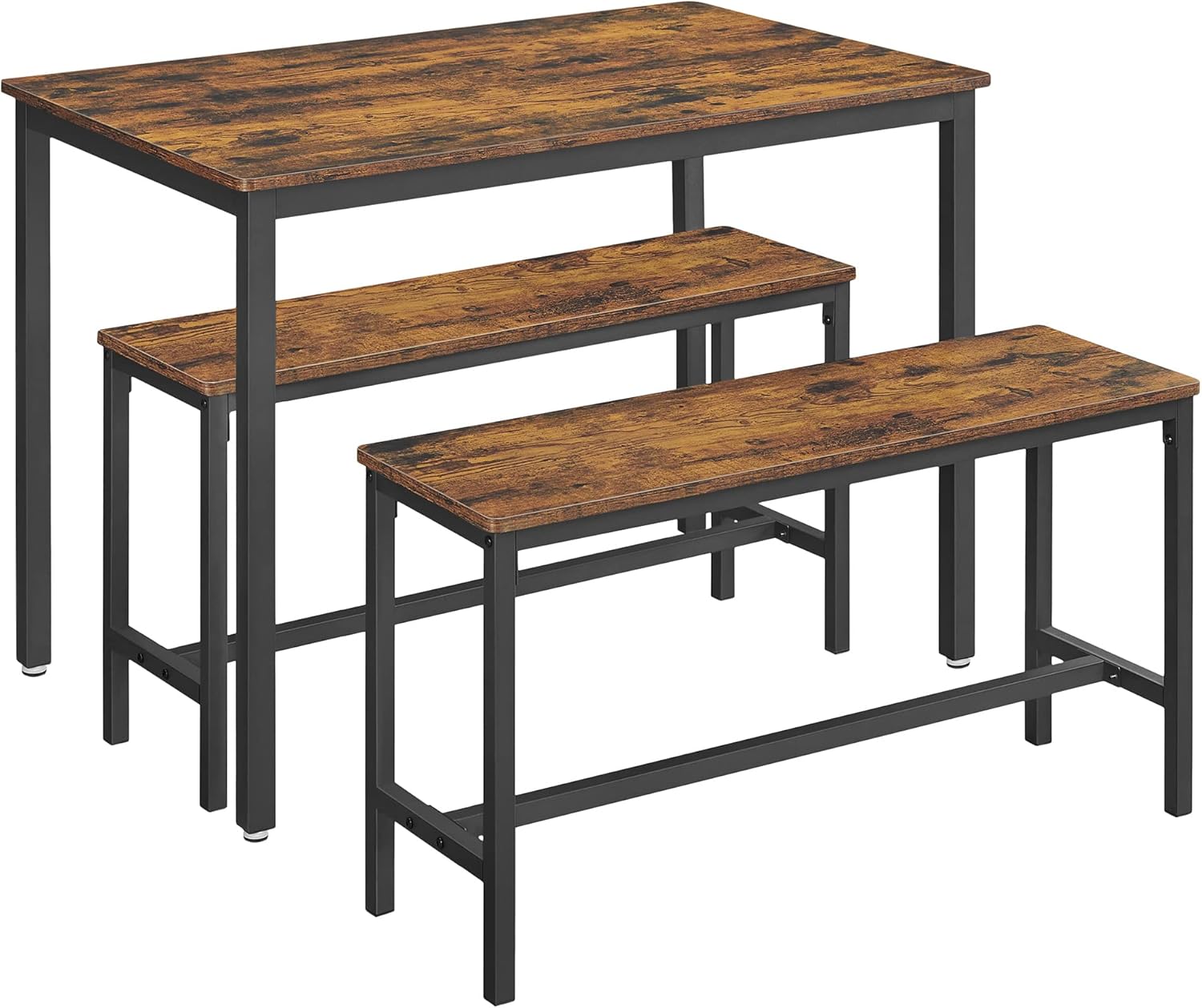VASAGLE - table à manger 3 pièces - 110x70x75 cm - acier et bois - KDT070B01