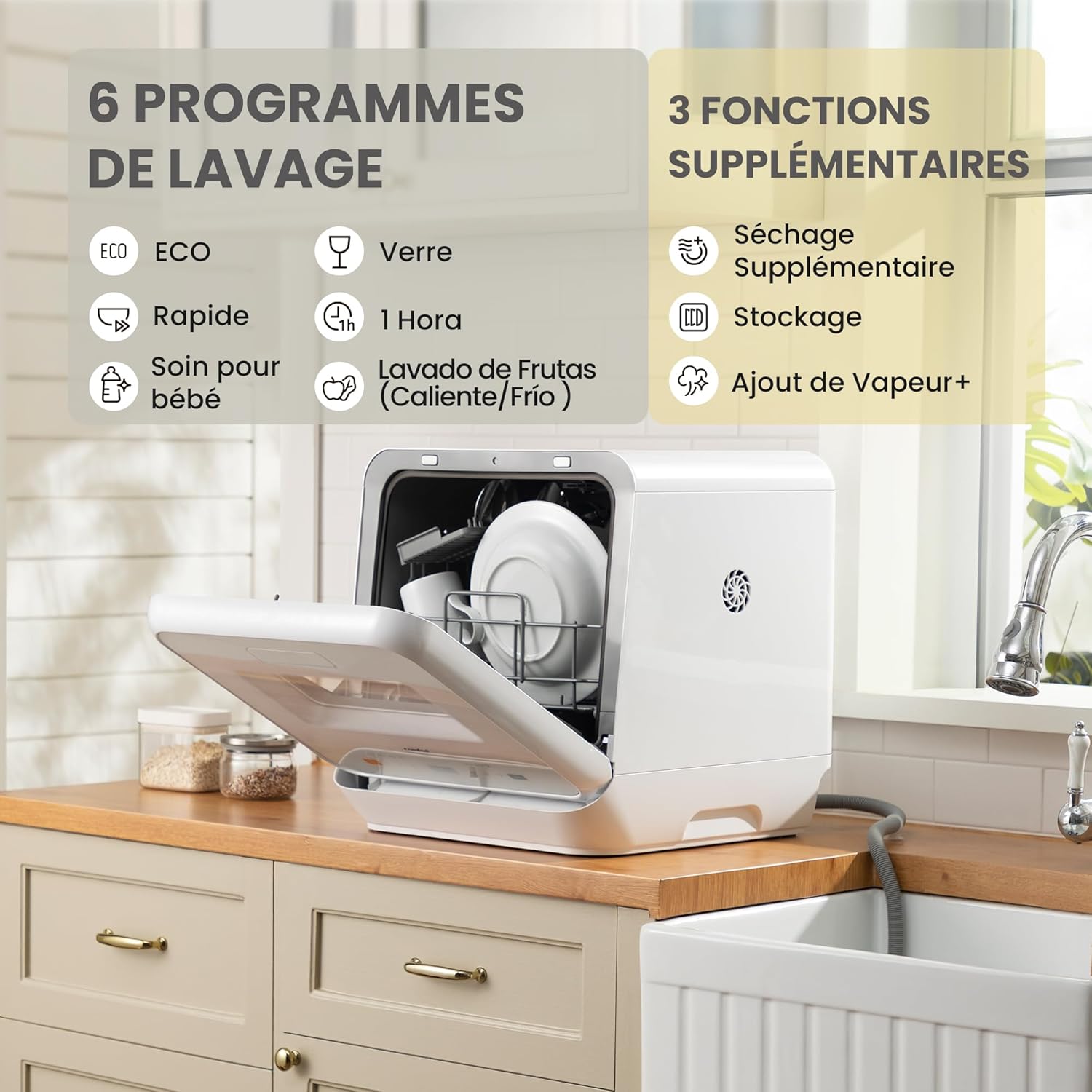 COMFEE’ -  6 programmes, vapeur, TD305-WH