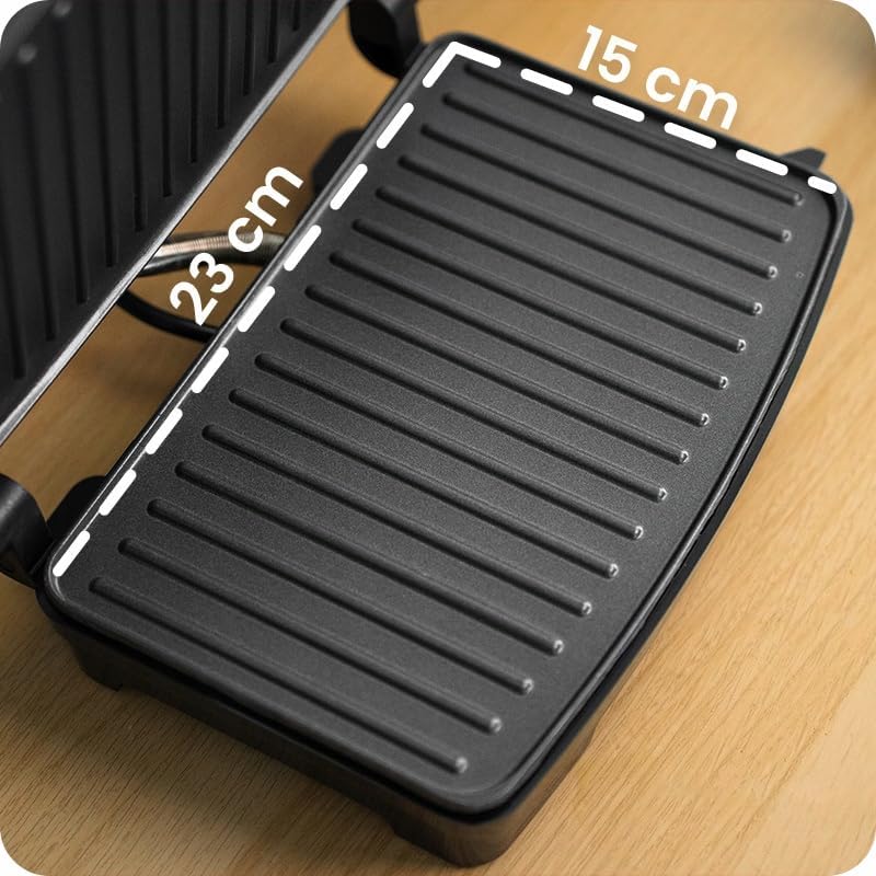 Grill Panini électrique inox 28x22,5x8,8cm 1000W antiadhésif