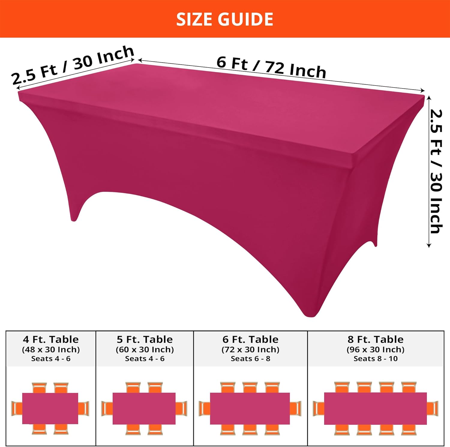 Utopia Kitchen - nappes élasthanne lot de 2 - 183x76x76cm - ajustées lavables et extensibles