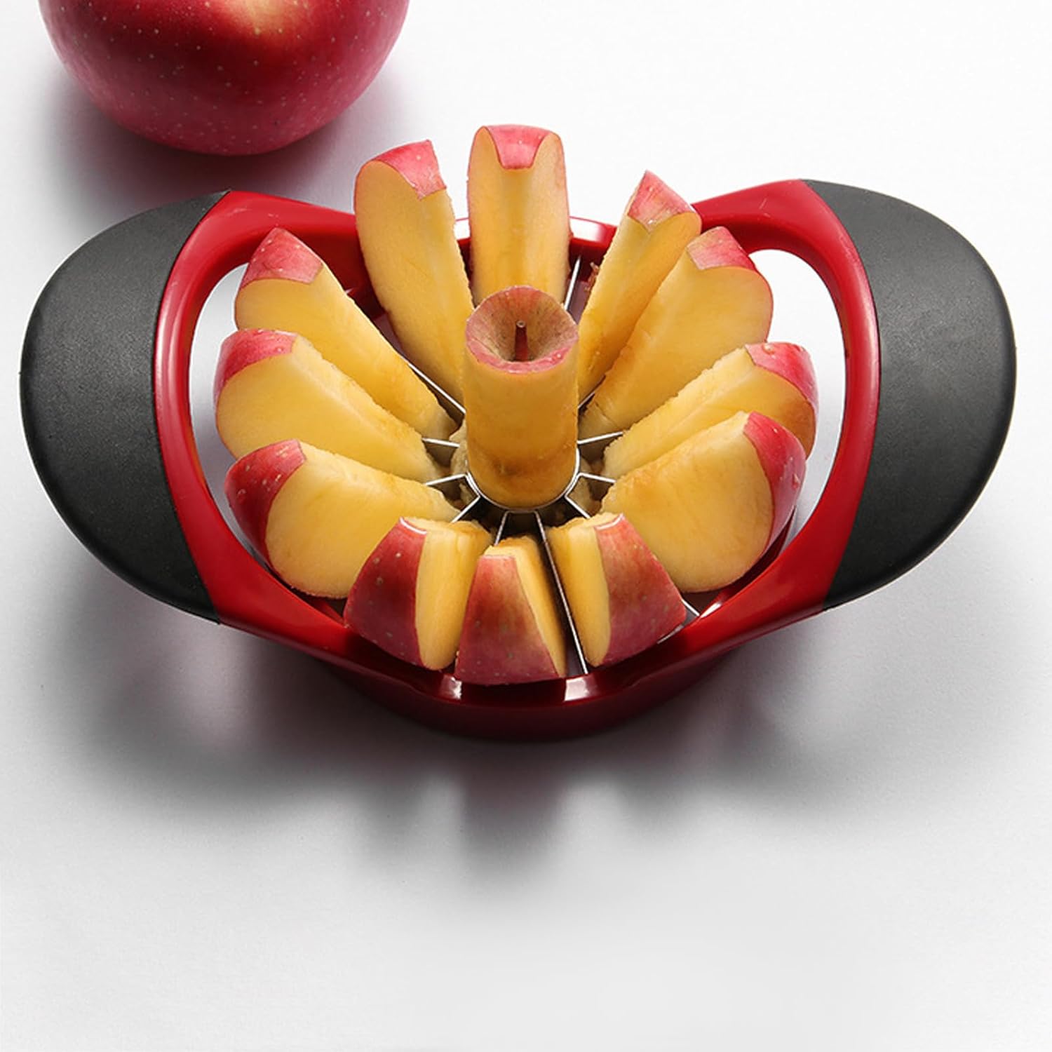 Tranche-pomme - 12 tranches inox - Rouge - découpe rapide fruits