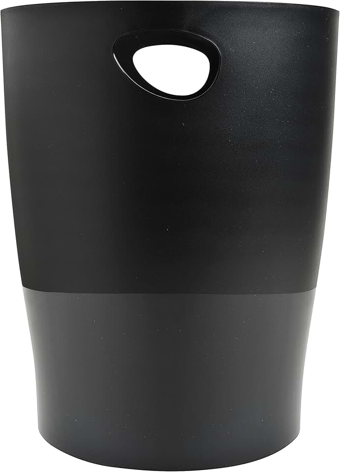 Exacompta - Corbeille à papier ECOBIN, 15L, poignées, noir - 453014D