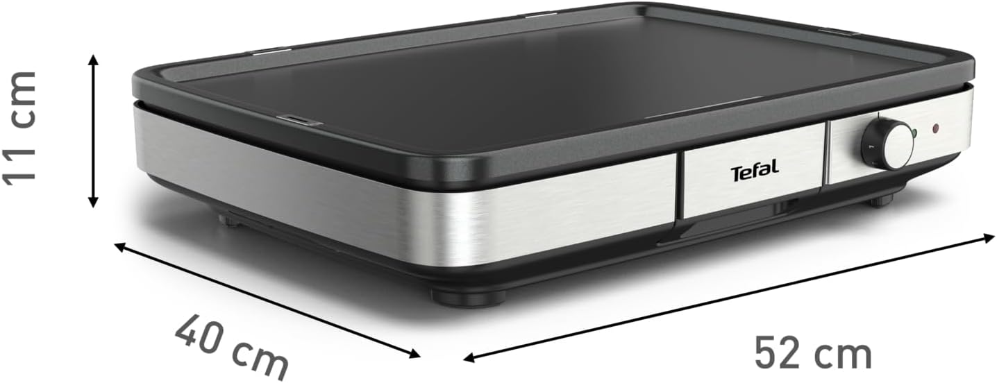 Tefal - Plancha Maxi inox XXL 10/12 pers, thermostat réglable, CB690D12