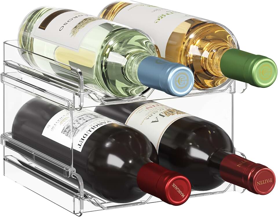 Lifewit - casier à vin empilable - transparent - stocke 4 bouteilles
