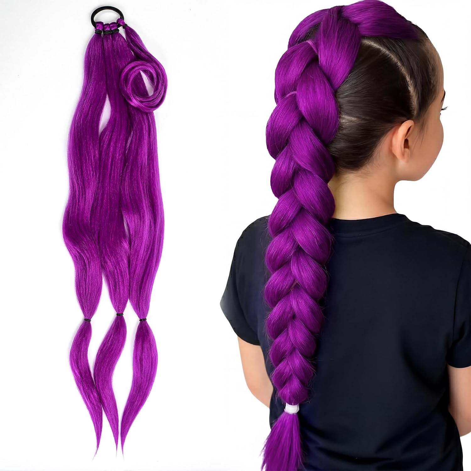 Perruque - violet cosplay Kpop enfant/femme - 80cm - longue, fête, rôle, 31.5 pouces