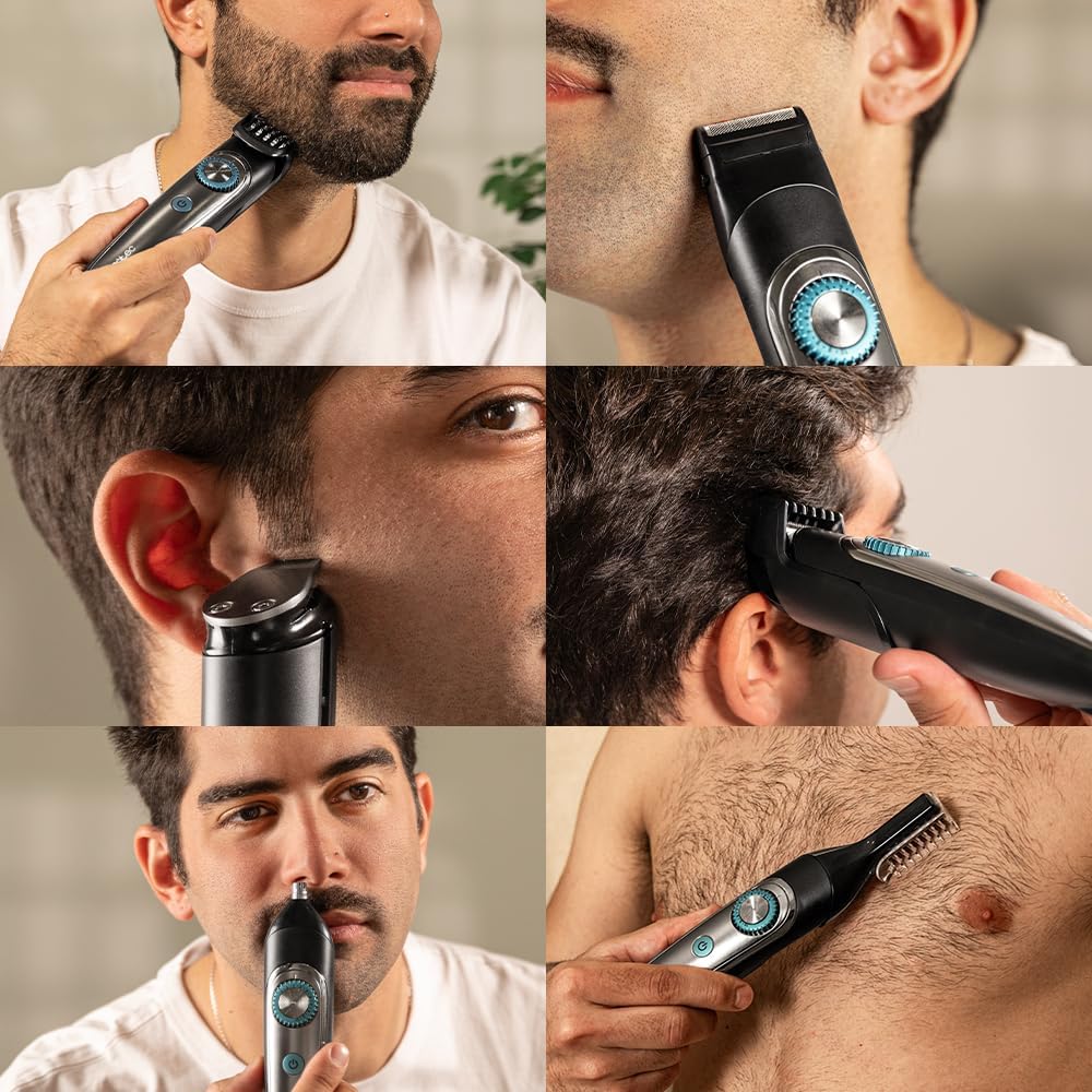Cecotec - PrecisionCare Multigrooming - tondeuse barbe et cheveux - 6 têtes, 7 peignes, IPX7