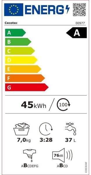 Cecotec - Bolero DressCode 7kg - 12 programmes1400tr/min
