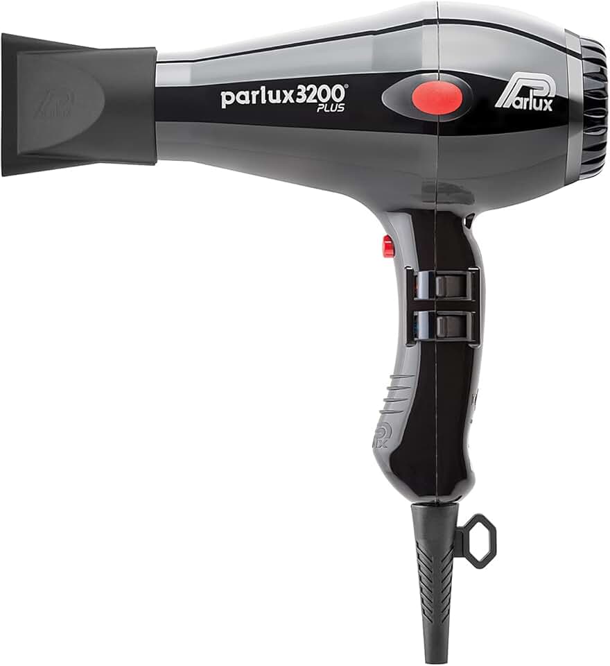 Parlux - 3200 Plus - compact - 1900W, technologie ionique noire