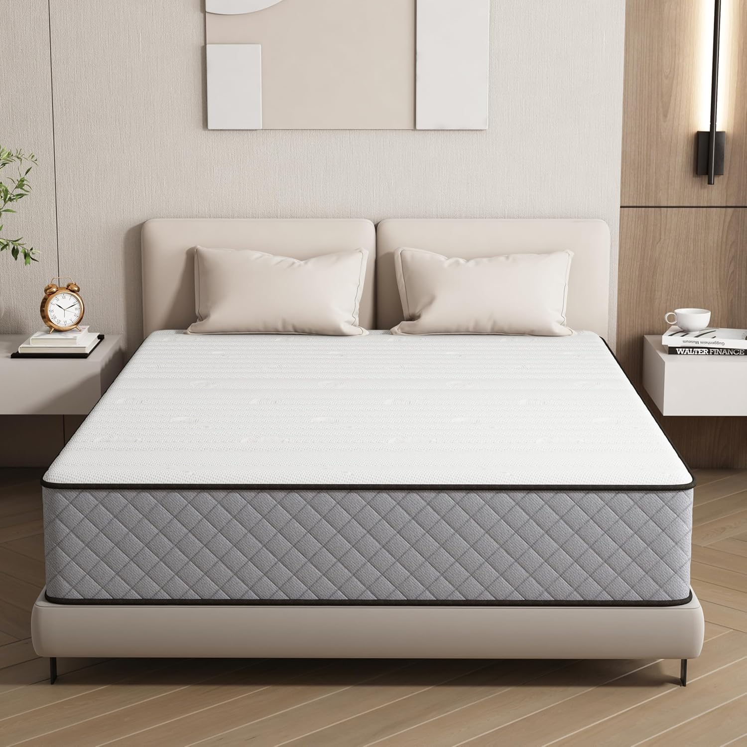 Matelas - hybride ressorts/mémoire - 120x200x21cm - soutien doux, ferme