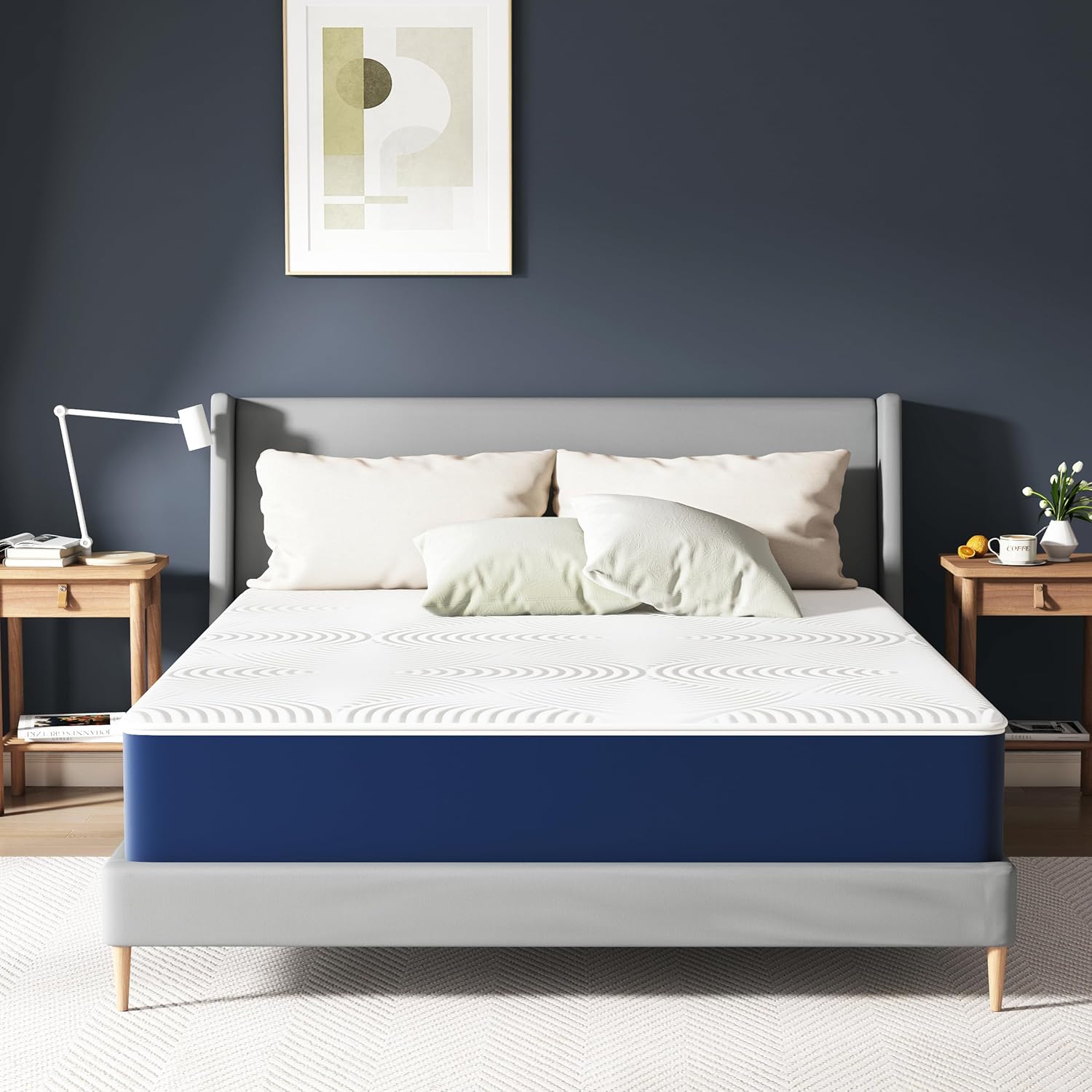 Matelas double - mémoire de forme, 160x190cm, 25cm, soutien H3, 7 zones, ergonomique