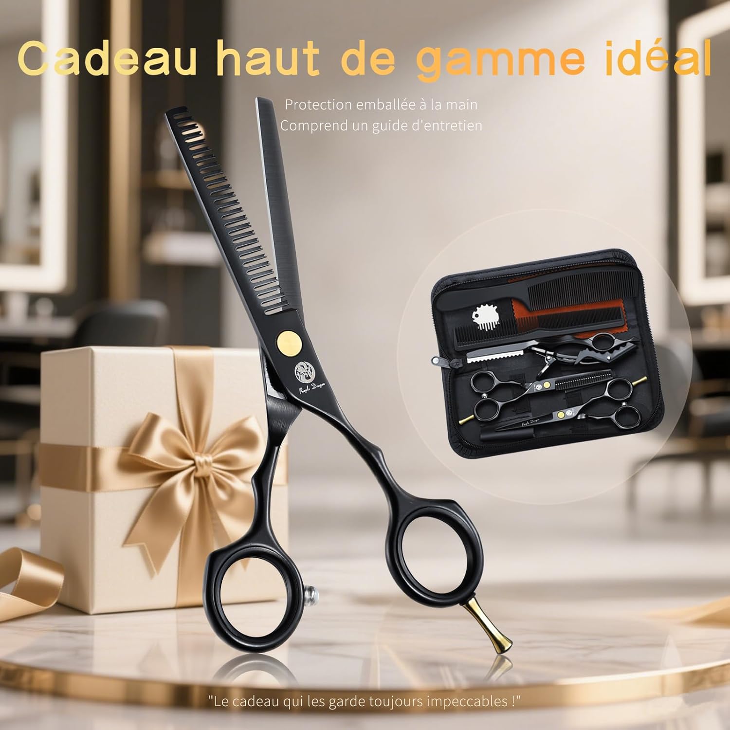 Kit de ciseaux de coiffure - inox 5,5