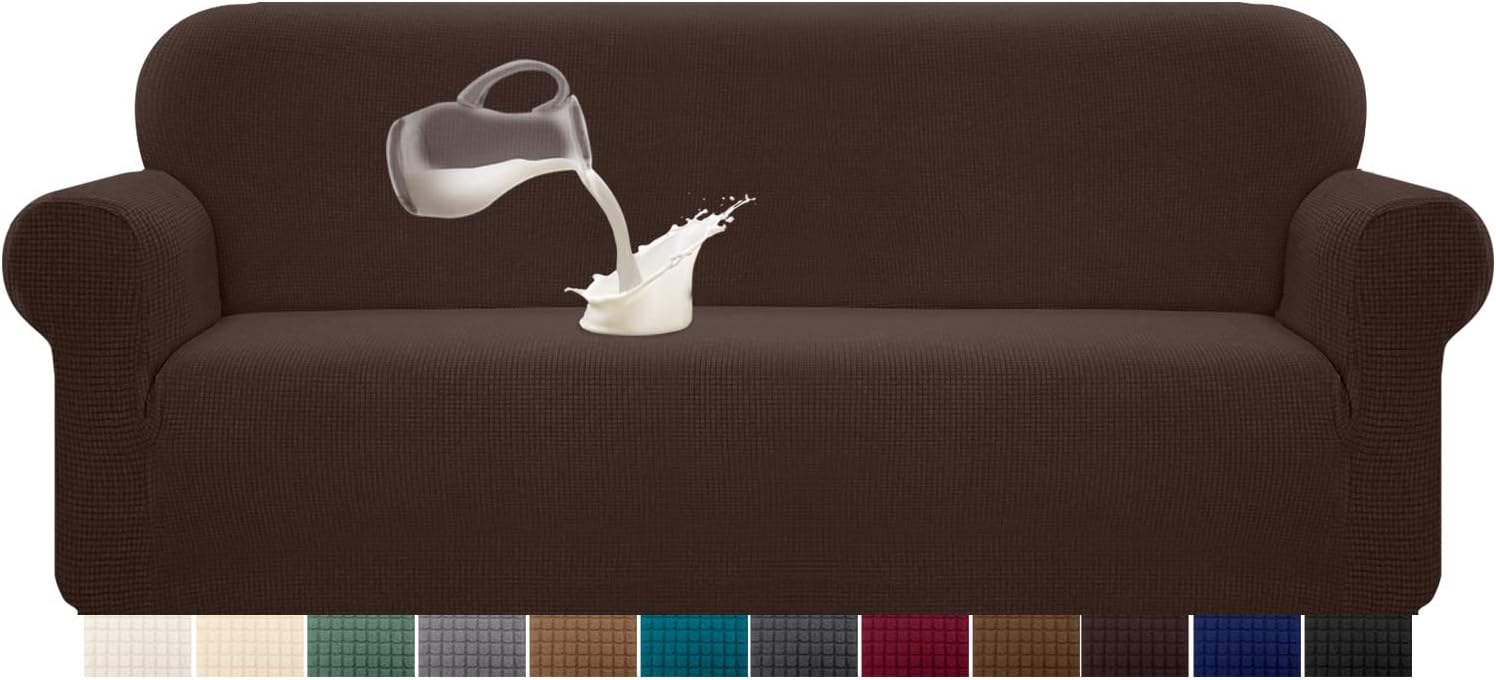 Granbest - Housse canapé stretch imperméable 4 places spandex jacquard, mousse antidérapante