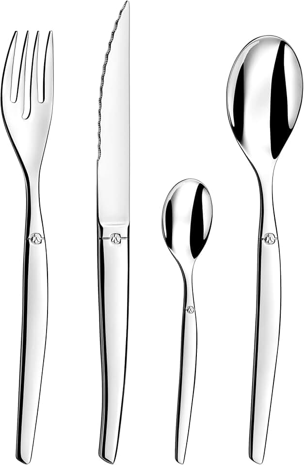 Lou Laguiole - Jet - 24 couverts 6 personnes, acier inox brillant