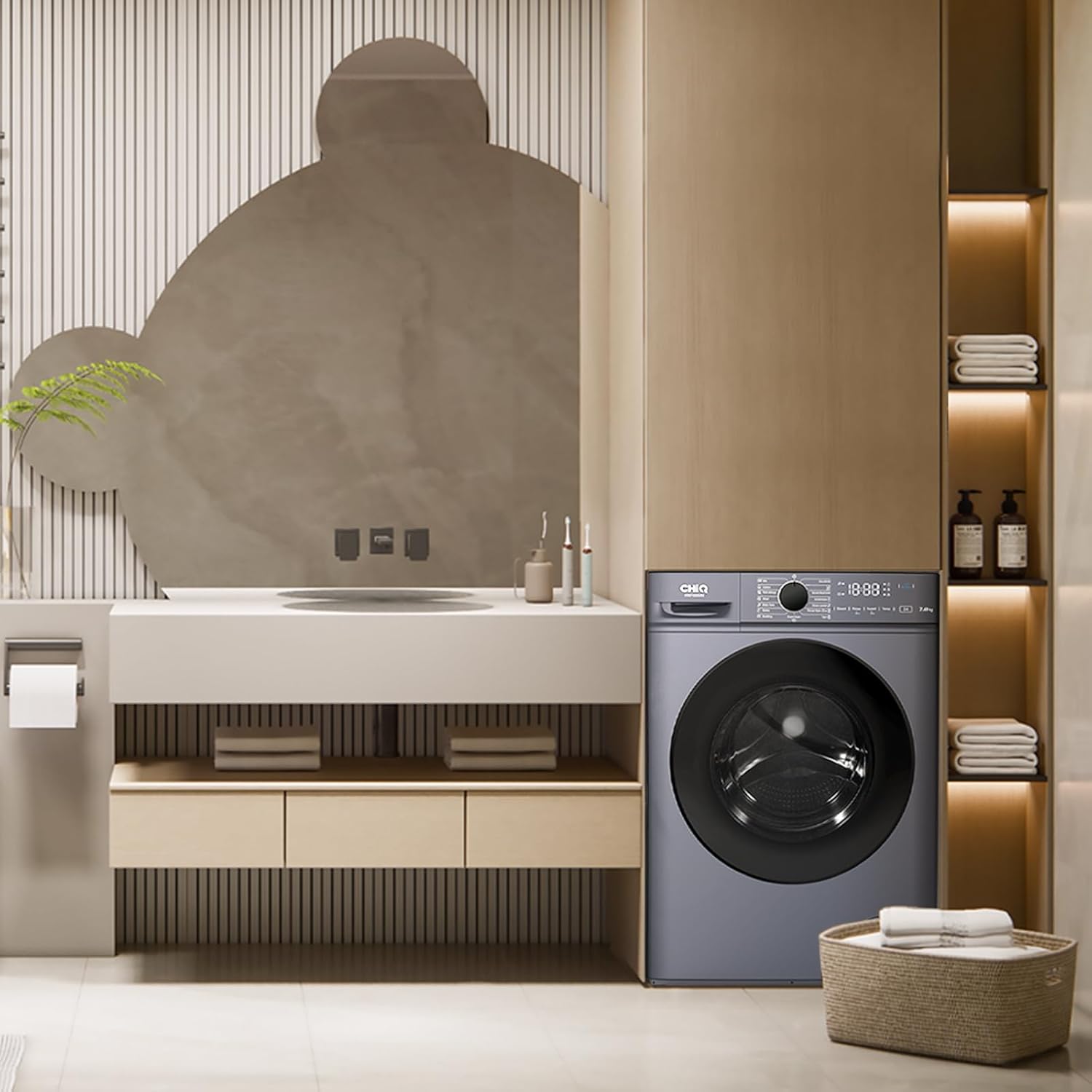 CHiQ - lave-linge compact 7kg, 1200tr/min, vapeur, classe A, CW07123863AX