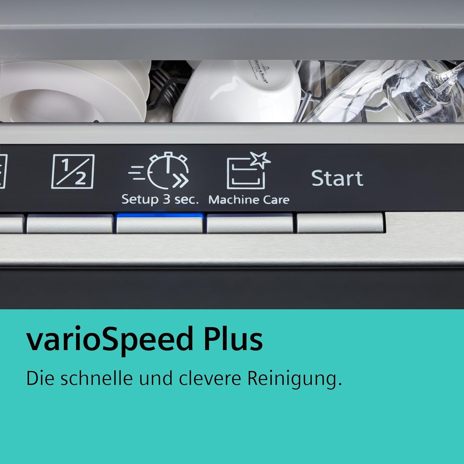 Siemens - SN23EC03ME iQ300 - lave-vaisselle 60cm - varioSpeed Plus, Black Steel