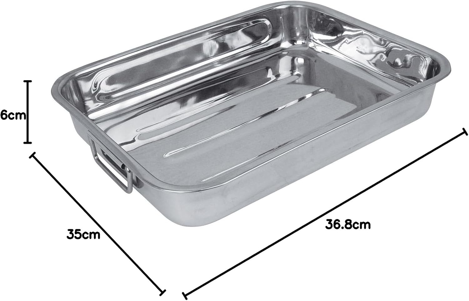 Crealys - plat à four inox - grande capacité, robuste - 500534