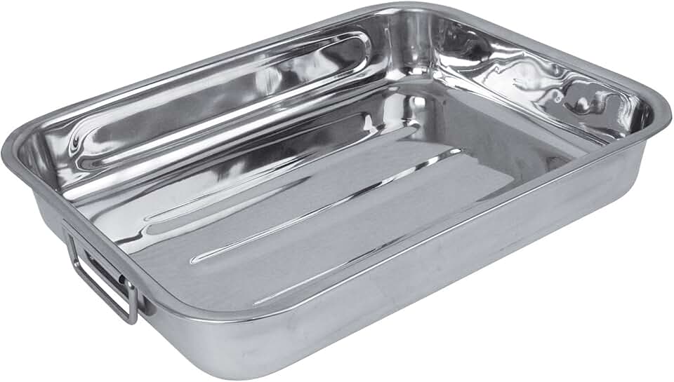 Crealys - plat à four inox - grande capacité, robuste - 500534
