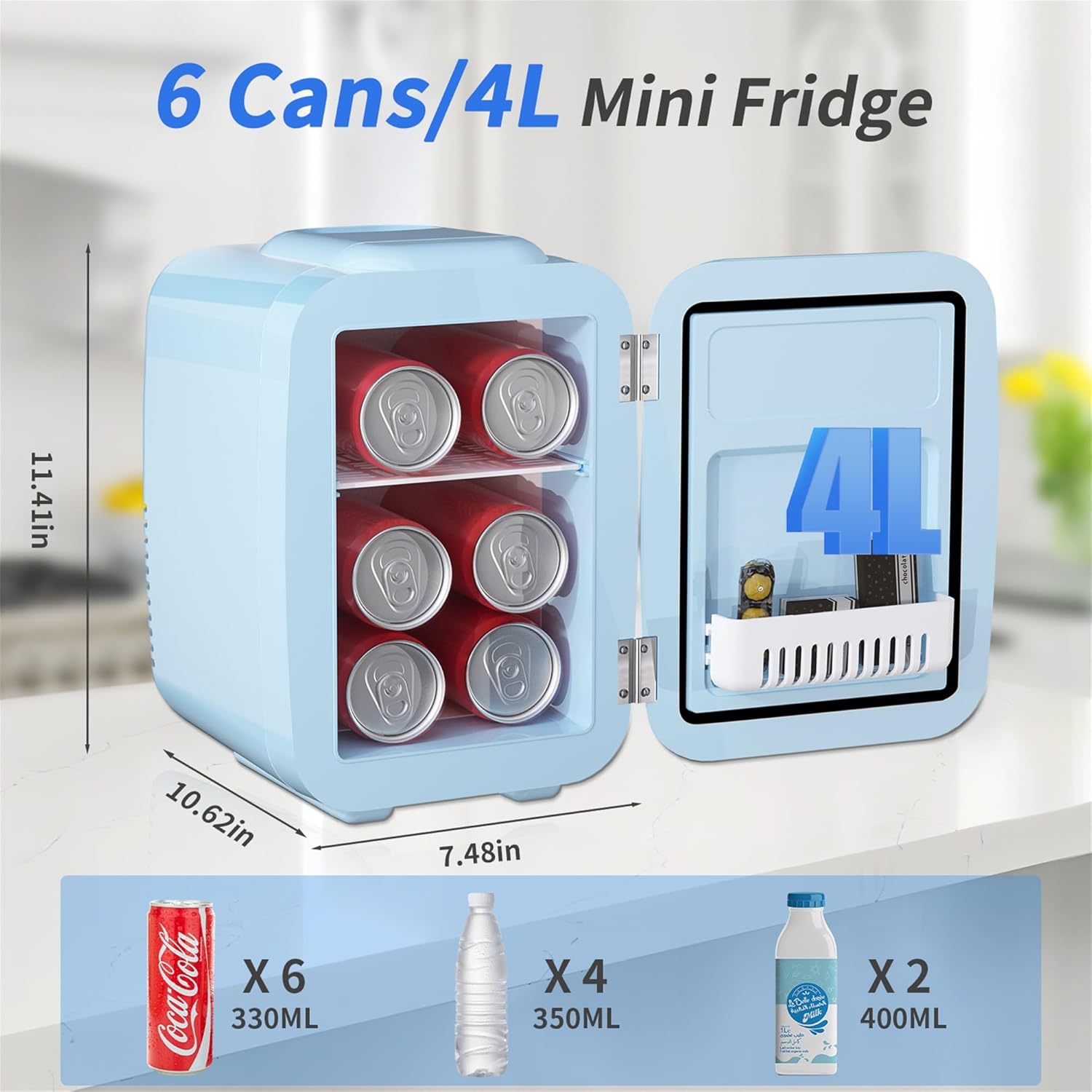 YASHE - mini réfrigérateur 4L - thermoélectrique, 220V/12V, refroidit ou chauffe