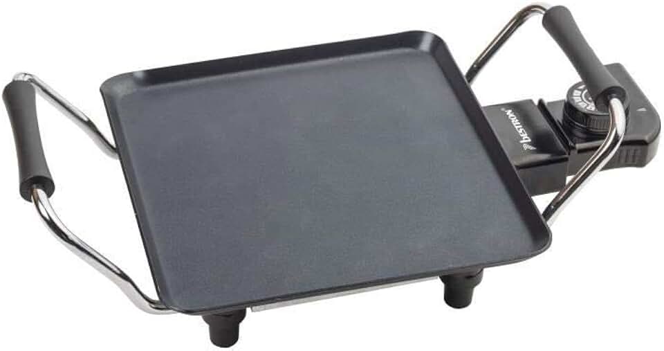 Bestron - Plancha électrique - compact - anti-adhésif, réglage température, 2 personnes