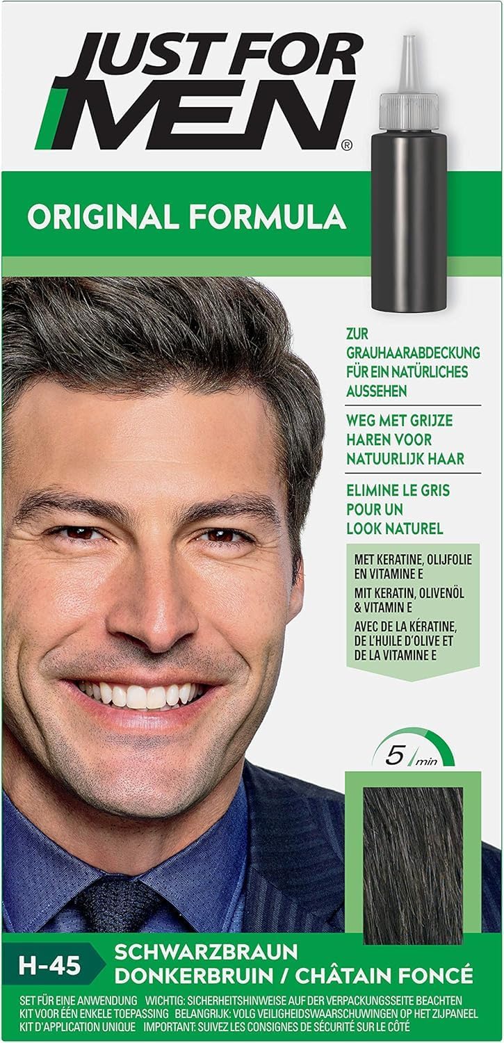 Just For Men - teinture cheveux homme - sans ammoniaque, kératine, vitamine E, châtain foncé - H45