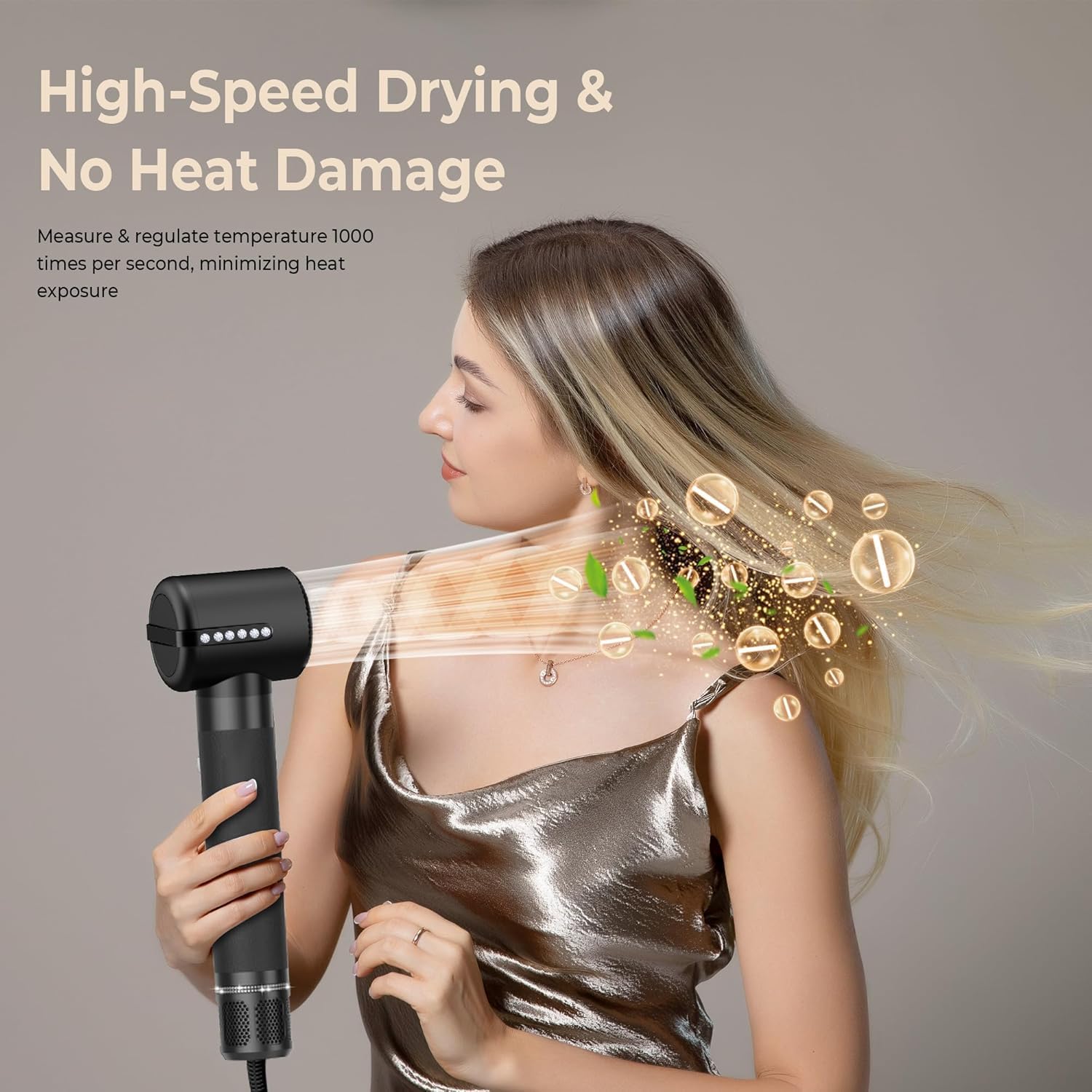 UKLISS - Sèche-cheveux 7 en 1 Pro - 1400W - brushing, boucleur, lisseur, diffuseur