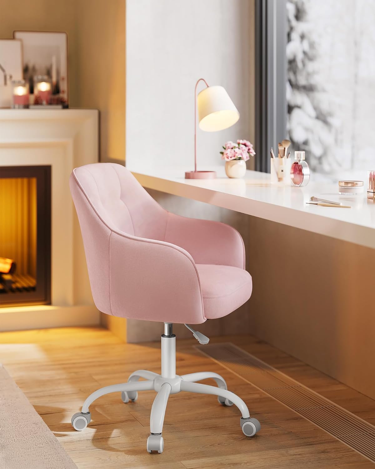 SONGMICS - fauteuil ergonomique velours, cadre acier, réglable, 110kg, OBG019P02