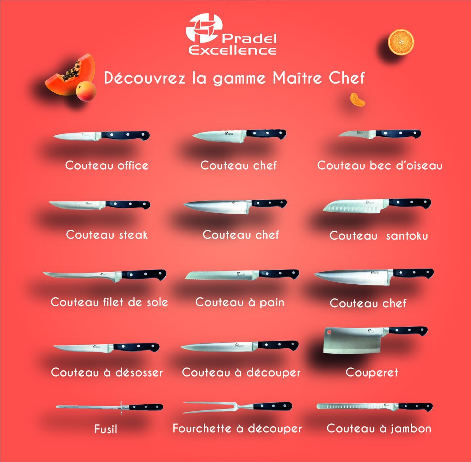 Pradel Excellence - Maître Chef - 13 cm - Couteau Désosser inox, manche POM durable - PCOT004004