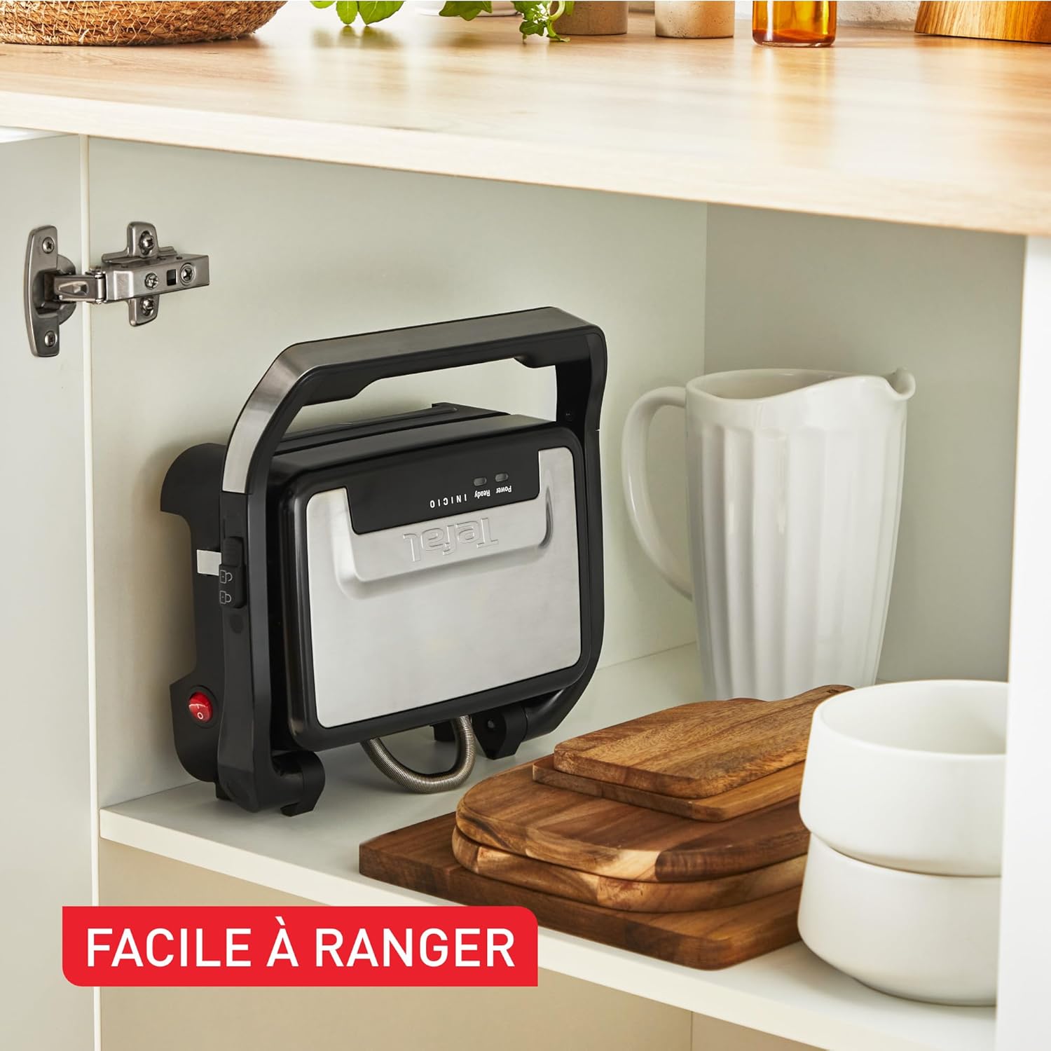 Tefal - Inicio Compact - grill panini antiadhésif, facile à nettoyer - GC270D10