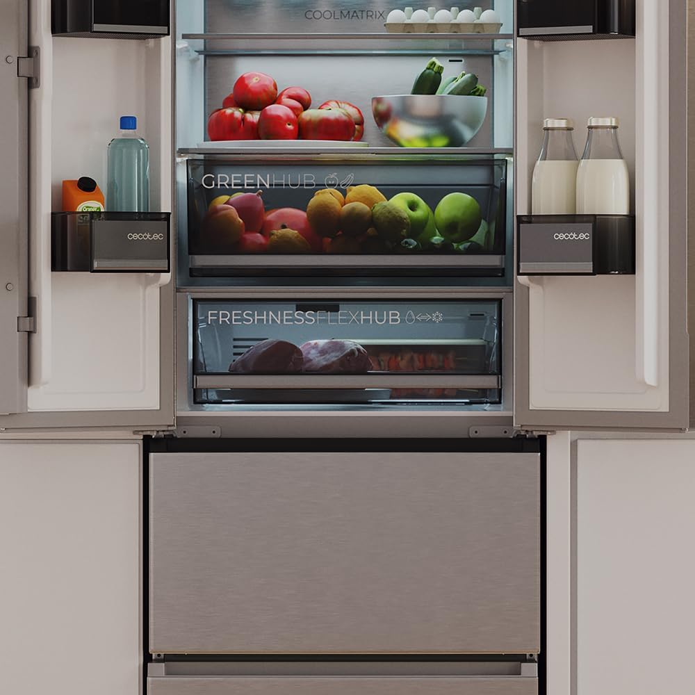 Cecotec - Bolero CoolMarket Combi F2D - 201x59,5cm - 395L, No Frost, Maxi Efficacité, F2D395