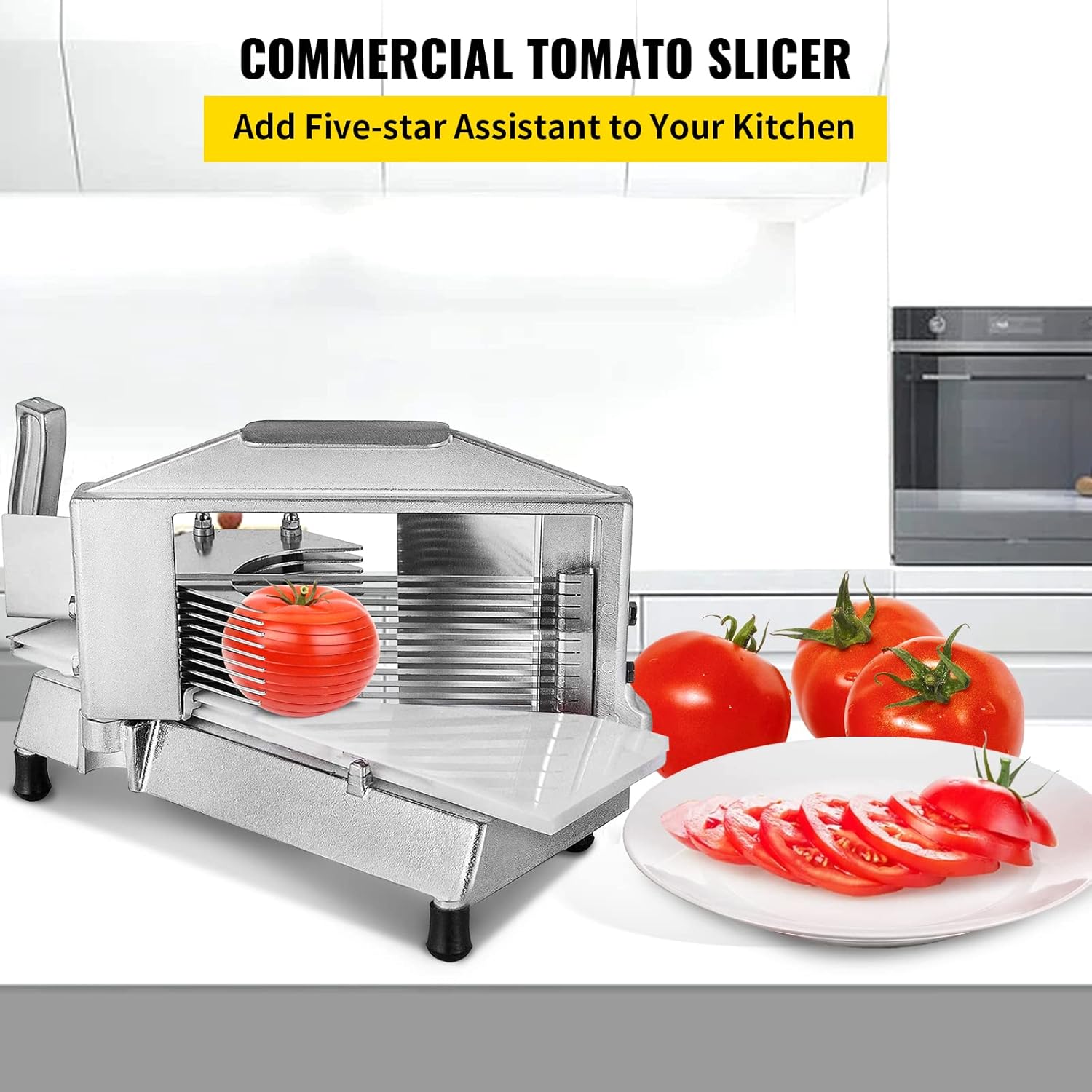 VEVOR - Coupe-tomates robuste 6,35 mm - inox - pieds antidérapants