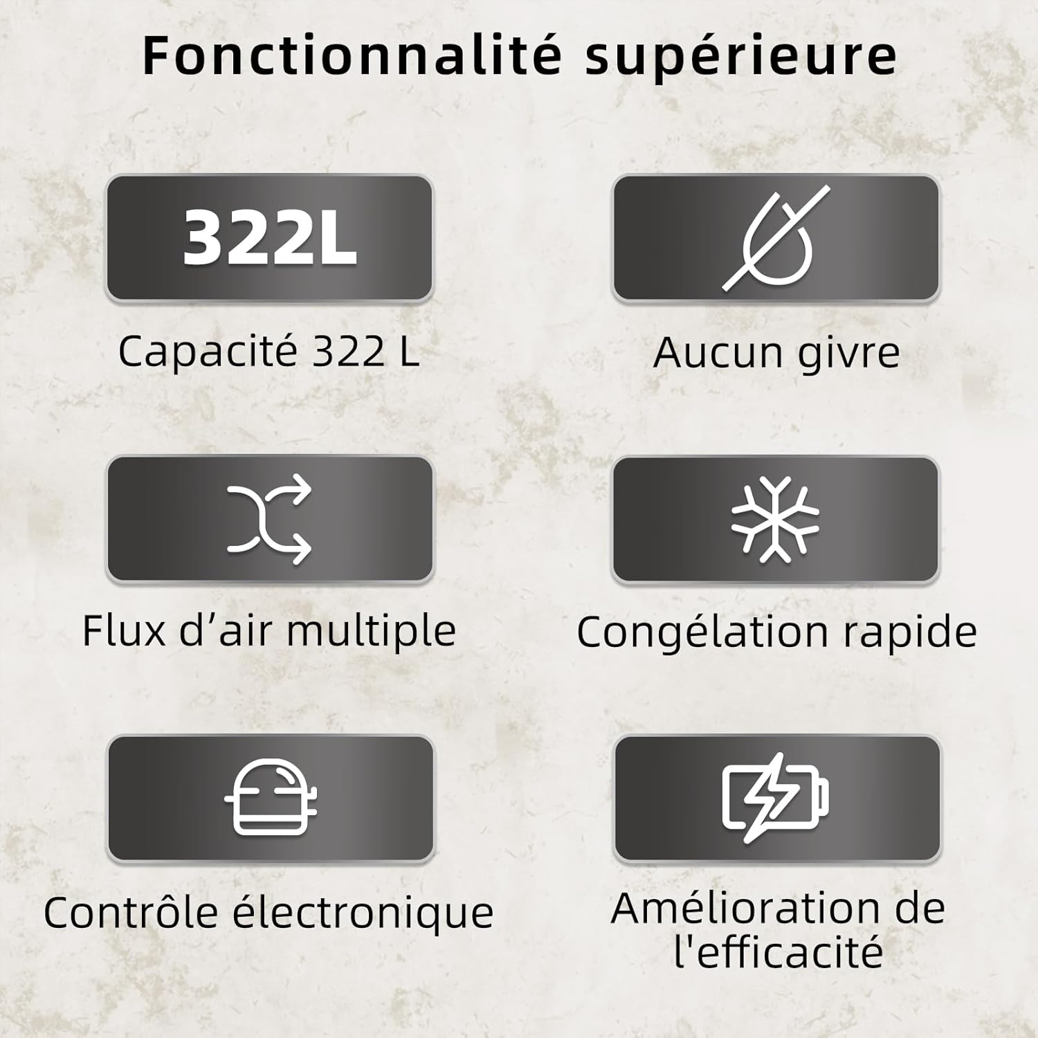CHIQ - Réfrigérateur congélateur 322L - no frost, multi-air, tactile, 12 ans garantie