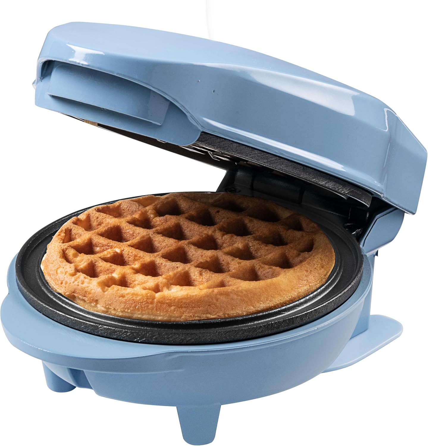 Bestron - Mini gaufrier rétro bleu - compact - revêtement anti-adhésif