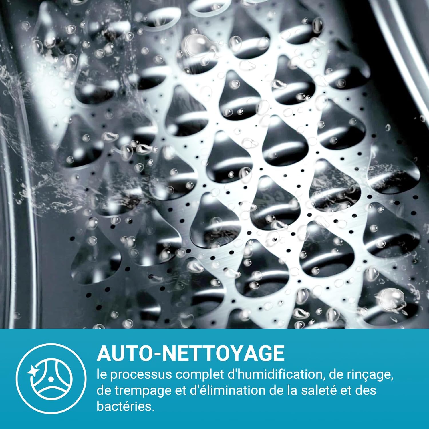 CHiQ - lave-linge Space Pro 10kg, 1400tr/min, IA, vapeur, CFL100-14586IM3XWA