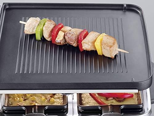 SEVERIN - Gril raclette 1500W, pierre cuisson, 8 poêlons, RG 2373