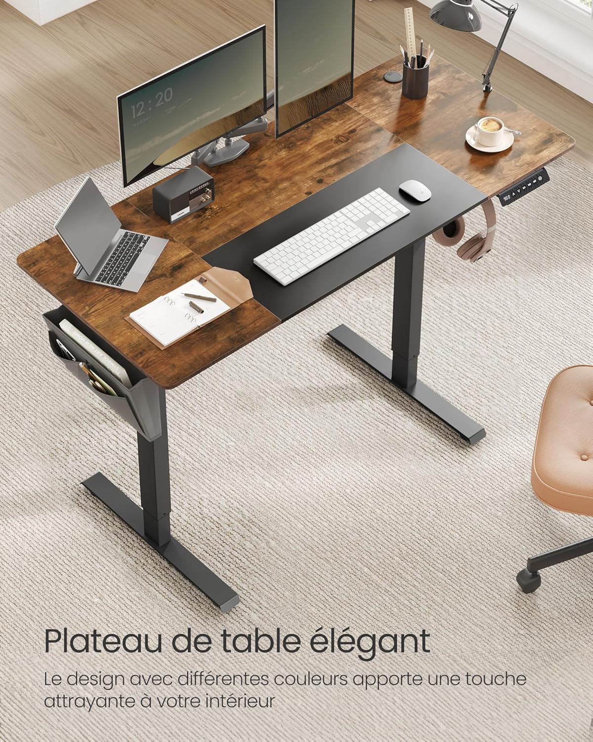 SONGMICS - bureau électrique réglable - 160x70 cm - 4 hauteurs mémoire - LSD026X01
