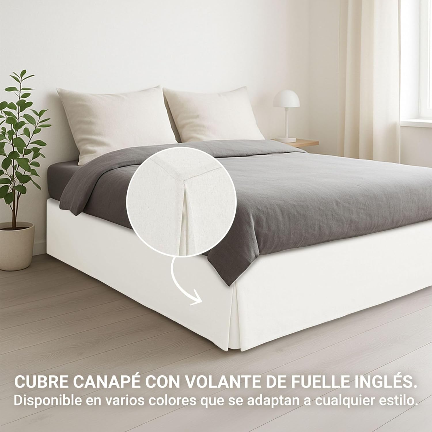 Housse de canapé - modèle espagnol - 160x190/200 cm - ajustement antidérapant, respirant, blanc