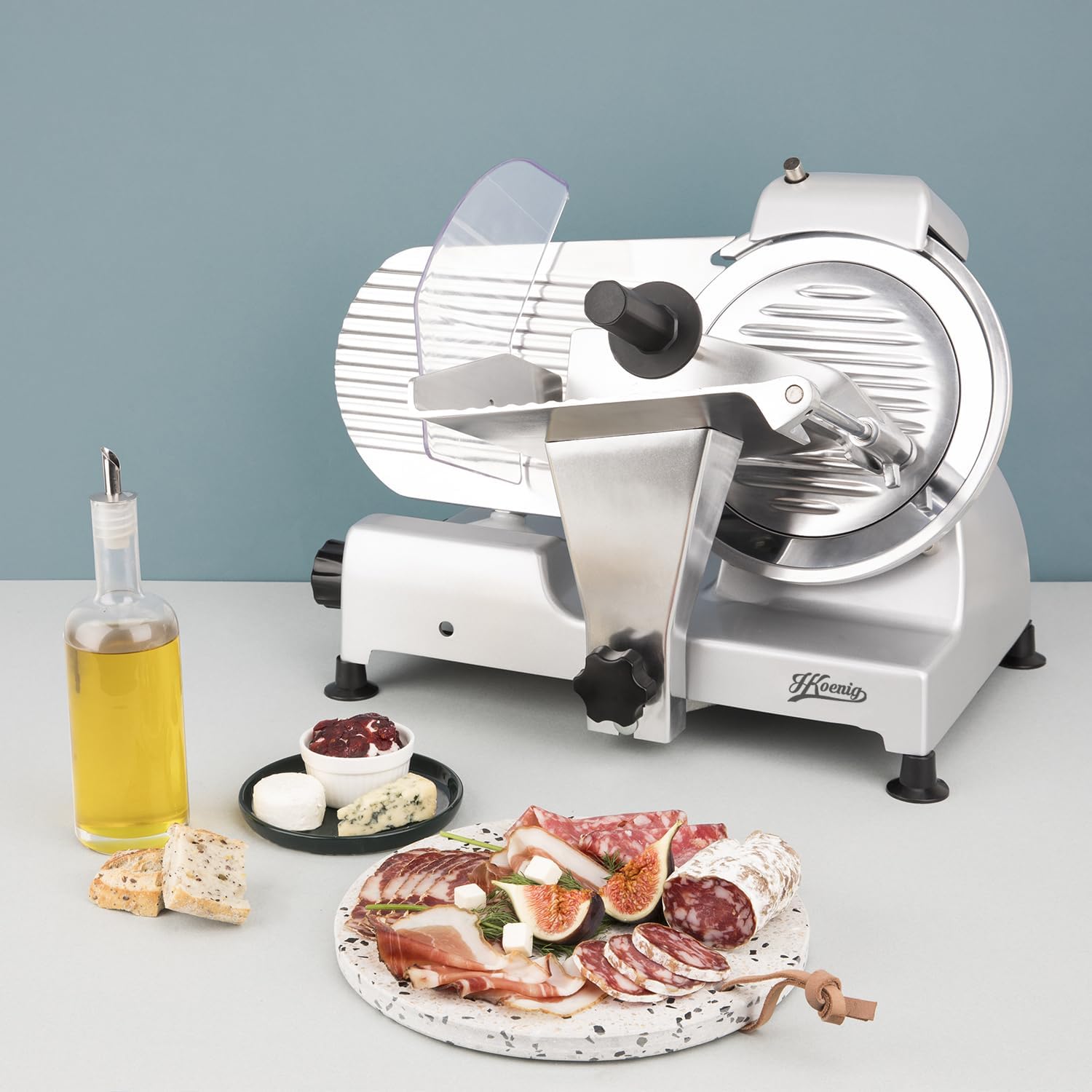 H.Koenig - trancheuse MSX220 - 20 cm - coupe 0-12 mm, aiguisage intégré, plateau large, 282 rpm
